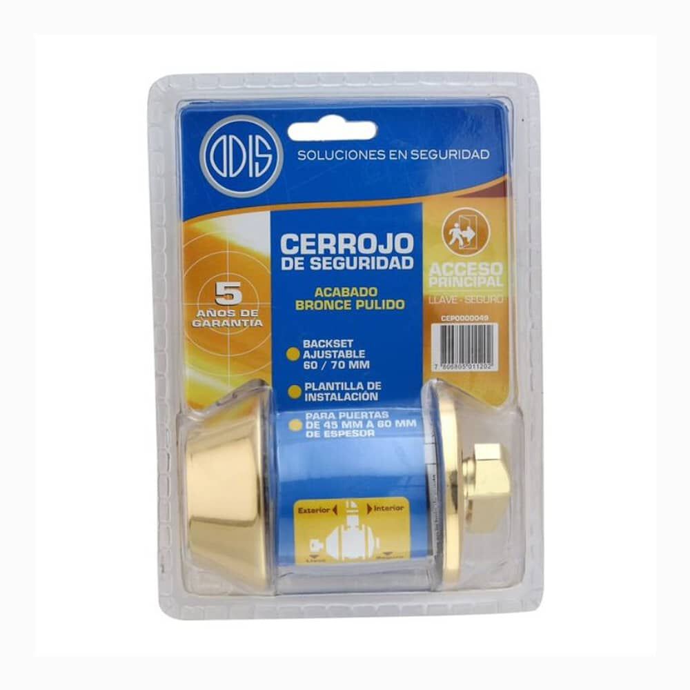 Cerrojo Cilindrico Odis 501 Llave-seguro - Bronce Pulido image number 4.0