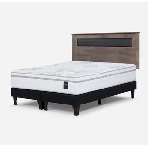 Cama Europea Rosen Art 4 / King / Base Dividida  + Respaldo Ferrara Gris