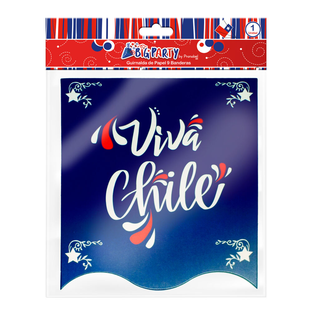 Guirnalda De Papel 17.5x19.5 Cm 9 Banderas Big Party image number 0.0