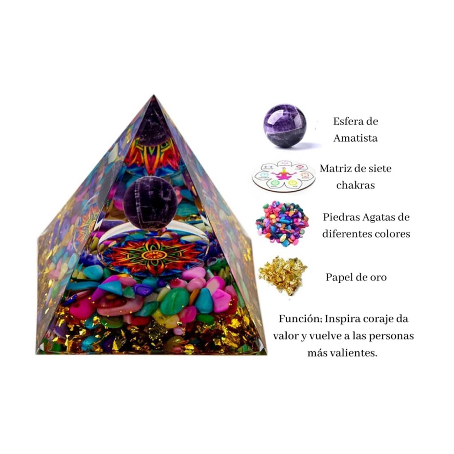 Pir&aacute;mide 7 Chakras De Org&oacute;n image number 1.0