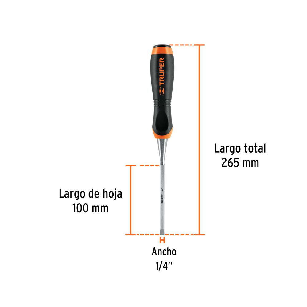 Formón Mango Confort Grip 1/4" - Truper image number 3.0