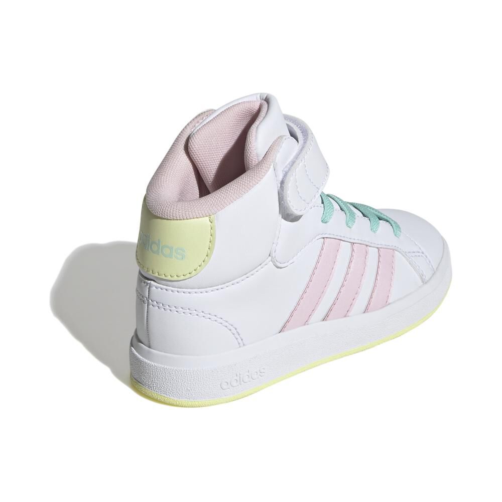 Zapatilla Infantil Niña Adidas Grand Court Mid Blanco/rosado image number 2.0