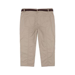 Bermuda Pescador Liso Con Cinturón Tiro Medio Regular Mujer Geeps