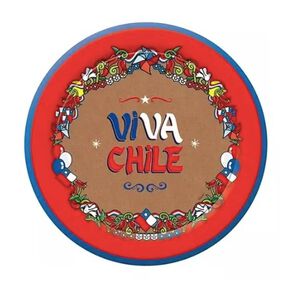 Platos De Cart&oacute;n Viva Chile, Fiestas Patrias 48 Unidades