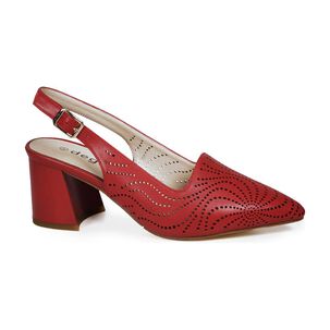 Zapato Cuero Adaya Rojo