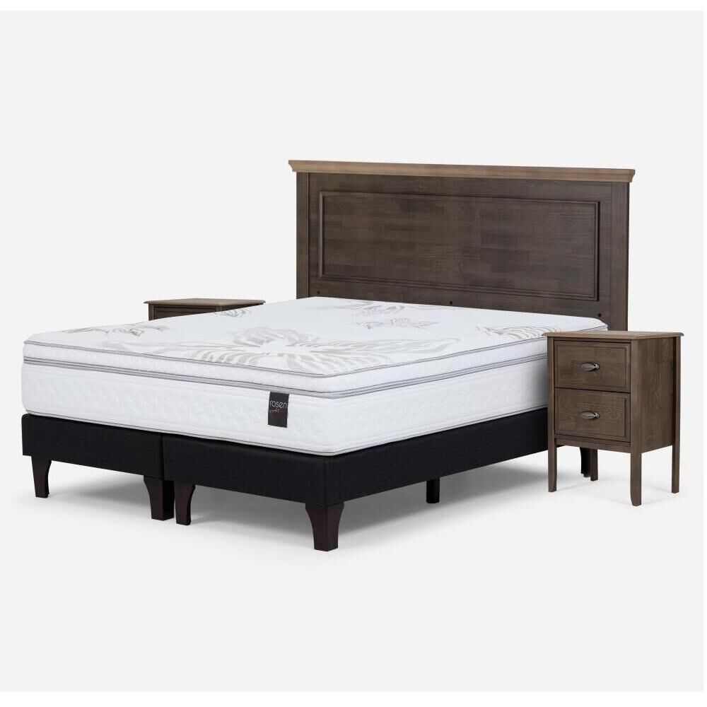 Cama Europea Rosen Art 4 / 2 Plazas / Base Dividida + Set De Maderas Anna image number 3.0