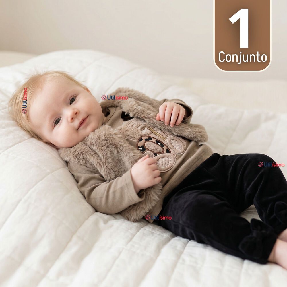 Conjunto Buzo Polera Chaleco 3 Piezas Beb&eacute; Ni&ntilde;a Tedmimak Beautiful Bear image number 0.0