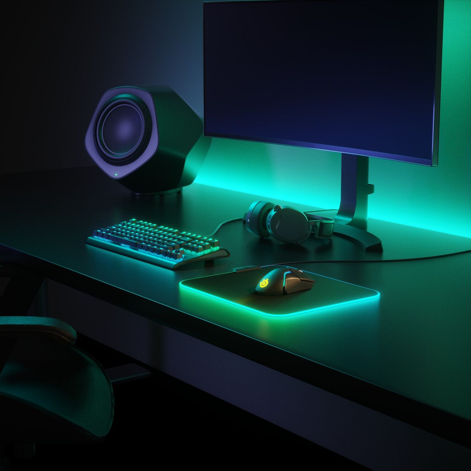 Mousepad Gamer Steelseries Qck Prism M Rgb Negro image number 5.0
