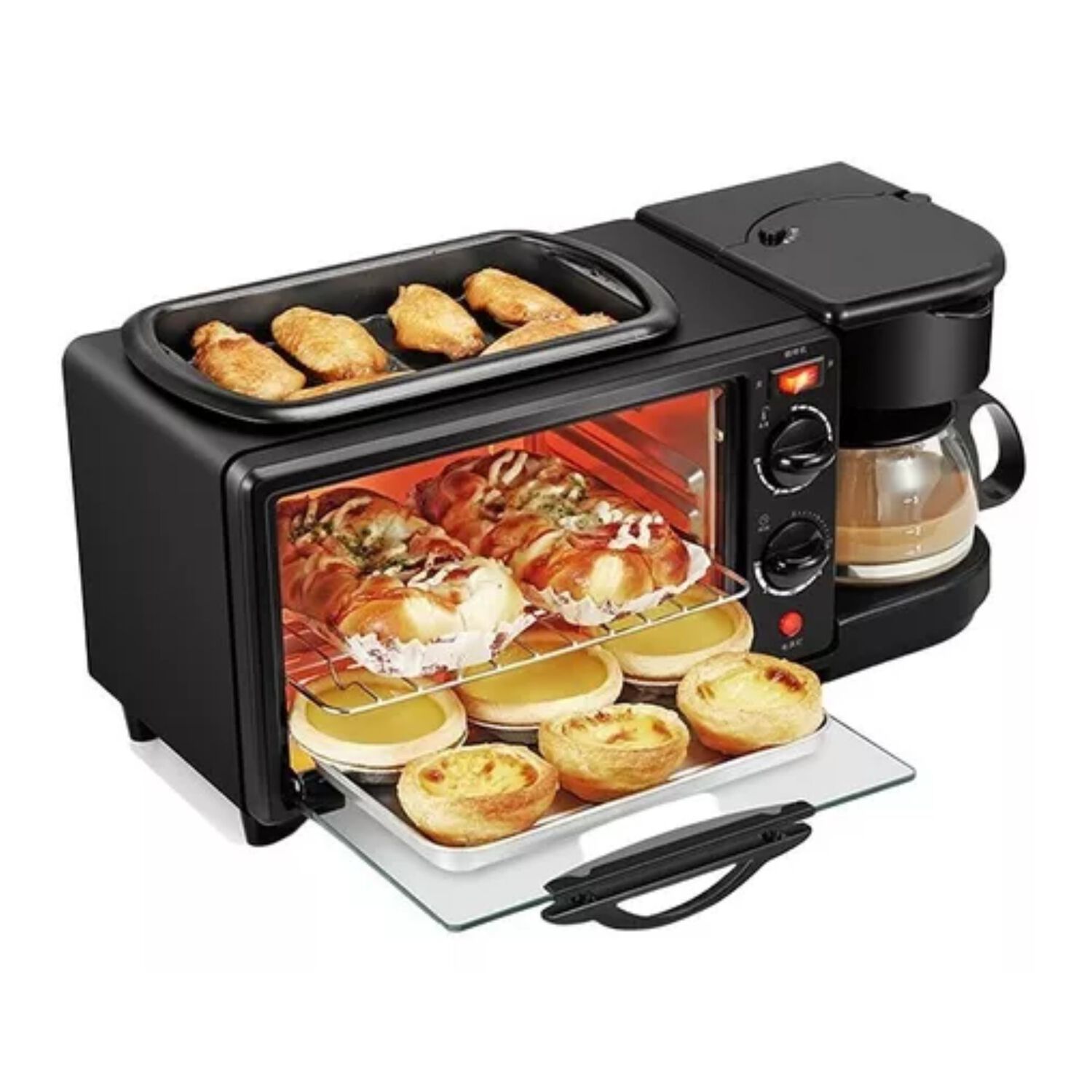 Maquina Desayuno Multifuncional 3 En 1 Horno Cafetera Sarten image number 0.0