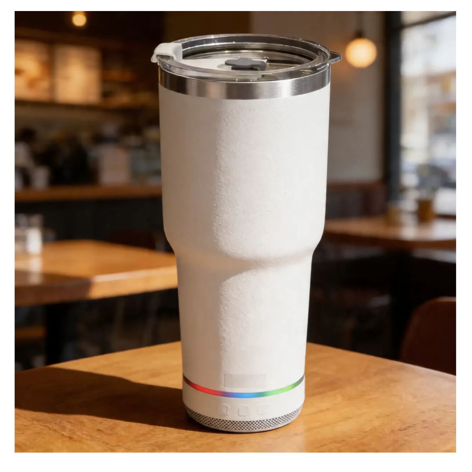 Vaso Termico 780ml Con Parlante Bluetooth Caliente Y Frio Blanco image number 1.0