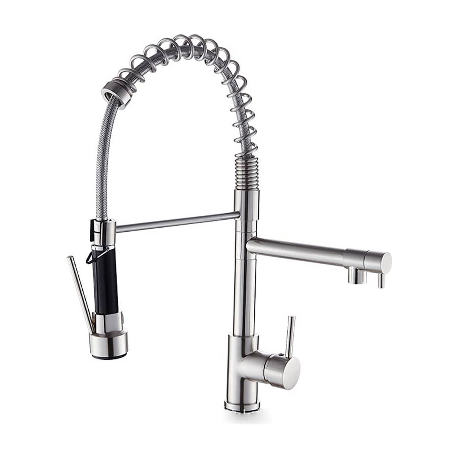Llave Grifer&iacute;a Lavaplatos Doble Cuello Cisne Flexible Tap01 Negro image number 0.0