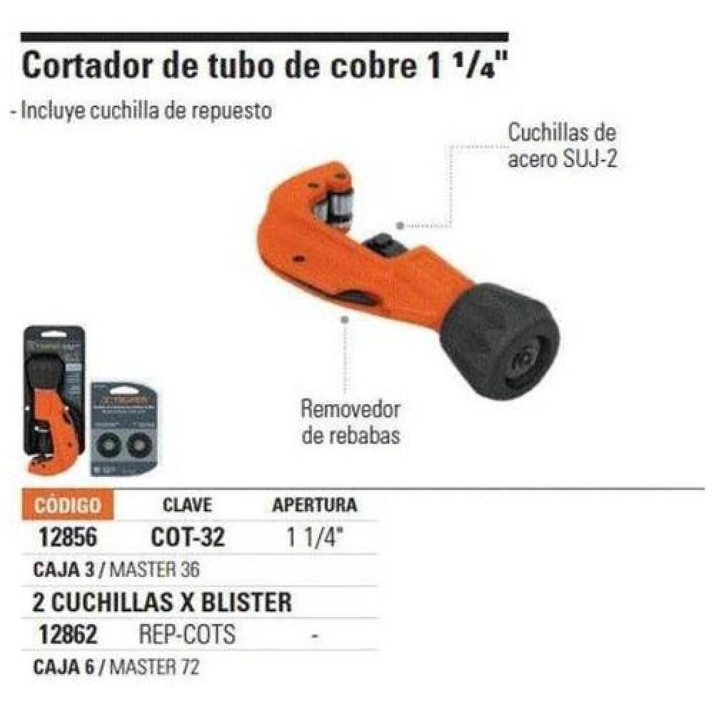 Cortador Tubo Cobre, Aluminio, Profesional Truper 3-32mm image number 3.0