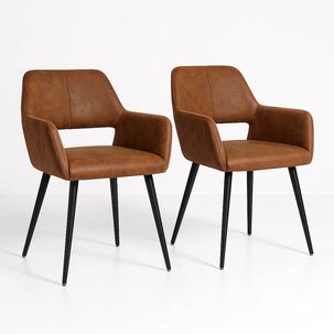 Pack De 2 Butacas Burgos Ecocuero Vintage Café Oscuro Pack De 2 Butacas Burgos Ecocuero Vintage Café Oscuro