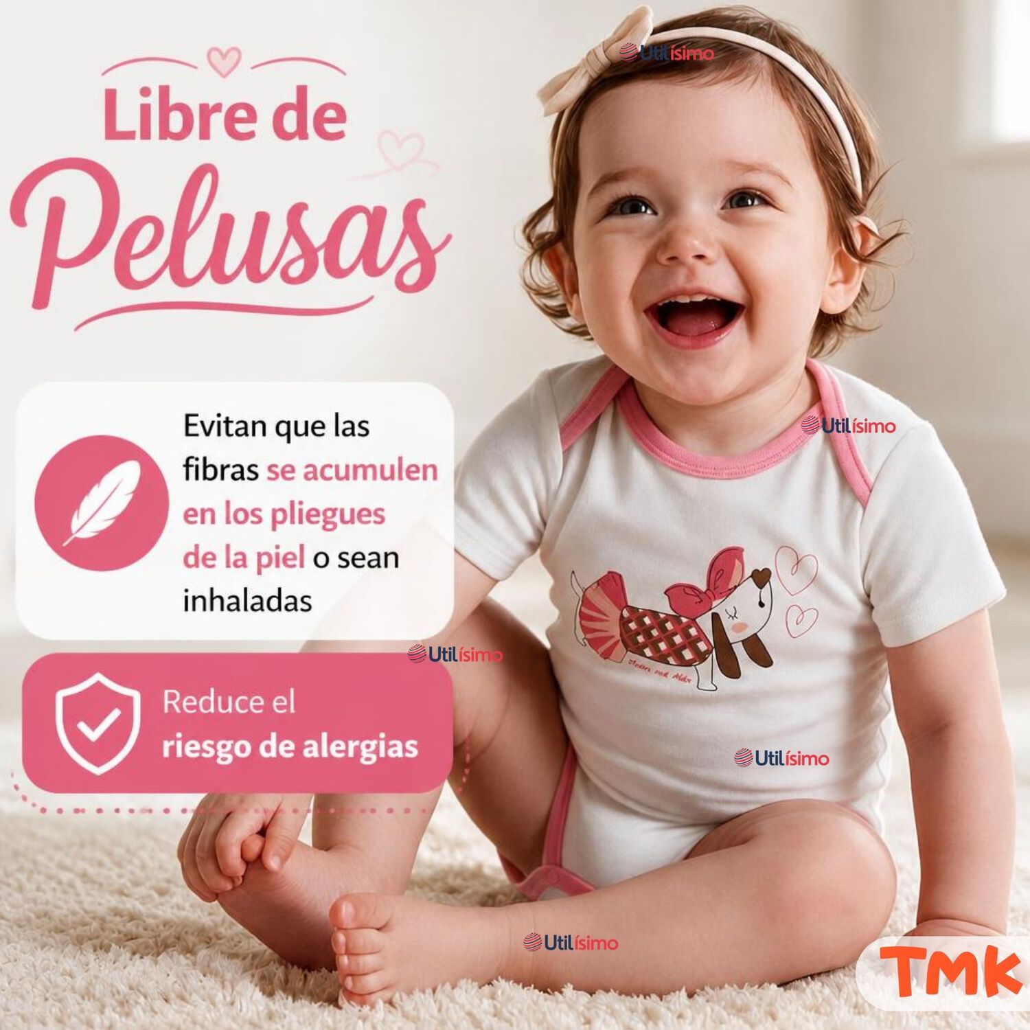 Pack 5 Bodys Manga Corta 100% Algod&oacute;n Tedmimak Ni&ntilde;a Sweet Girl image number 8.0
