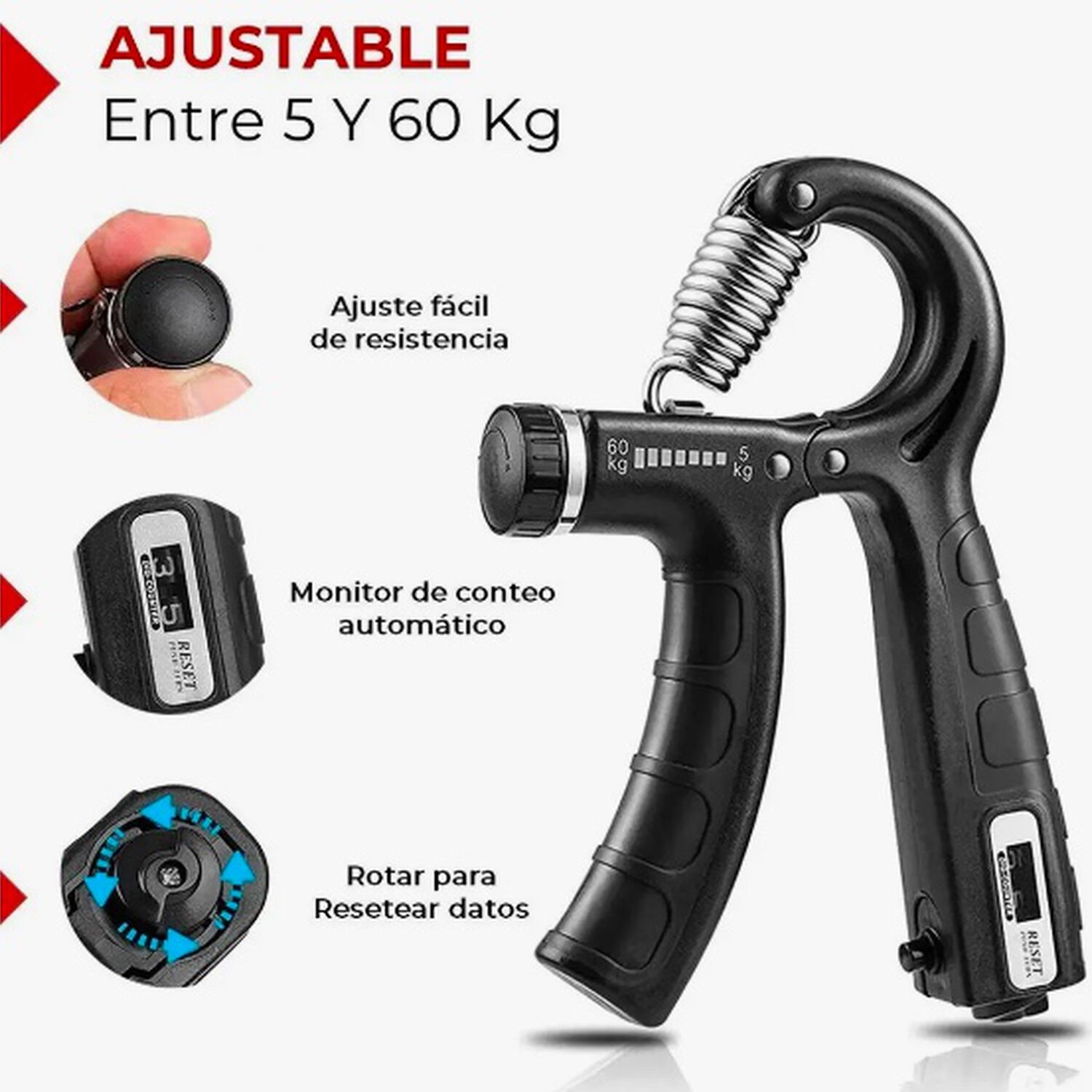 Set Hand Grip Ejercitador Manos image number 2.0