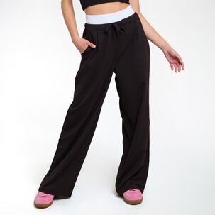 Pantalón Doble Pretina Y Amarras Tiro Medio Relax Mujer Freedom