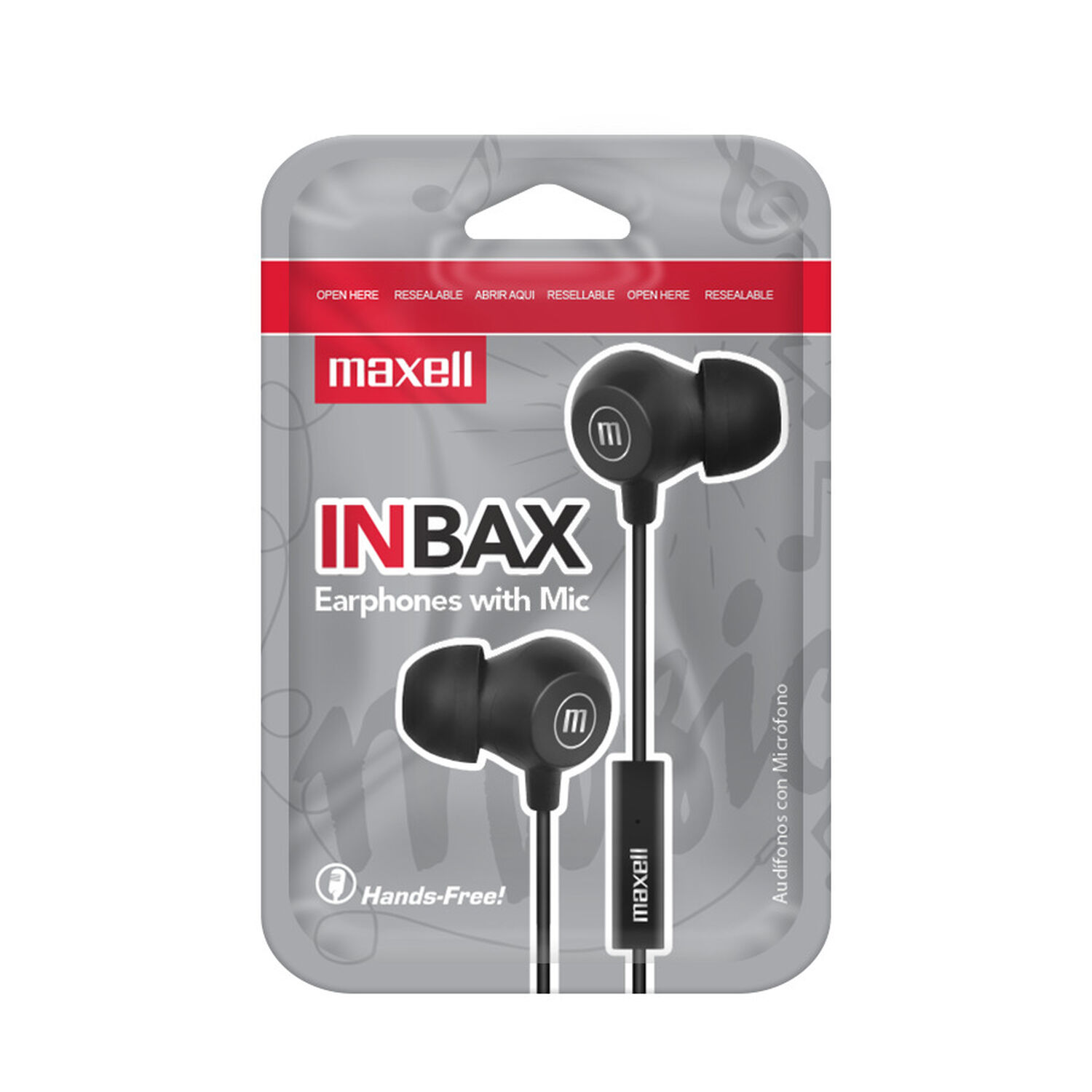 Aud&iacute;fonos Maxell In-bax Con Micr&oacute;fono In Ear 3.5mm Negro image number 1.0