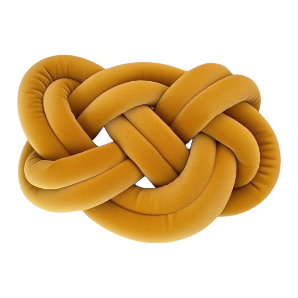 Cojin Trenzado Decorativo Elegate De Terciopelo Amarillo Ct1-6 image number 0.0