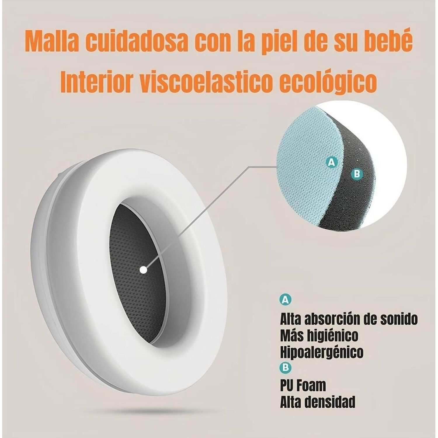 Orejeras Antiruido Auriculares 2 En 1 Rosada Lubabycas image number 1.0