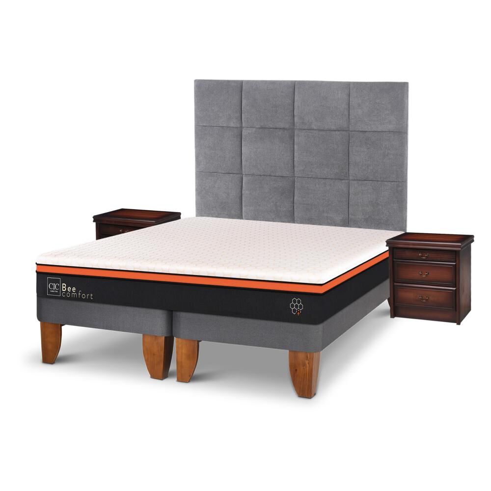 Cama Europea Cic Bee Comfort / 2 Plazas / Base Dividida + Set De Maderas image number 1.0