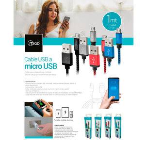 Cable Usb A Micro Usb Para Teléfono Rojo Mlab