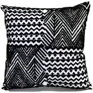 Set De 2 Cojines Bordados Negros - Cuadrado