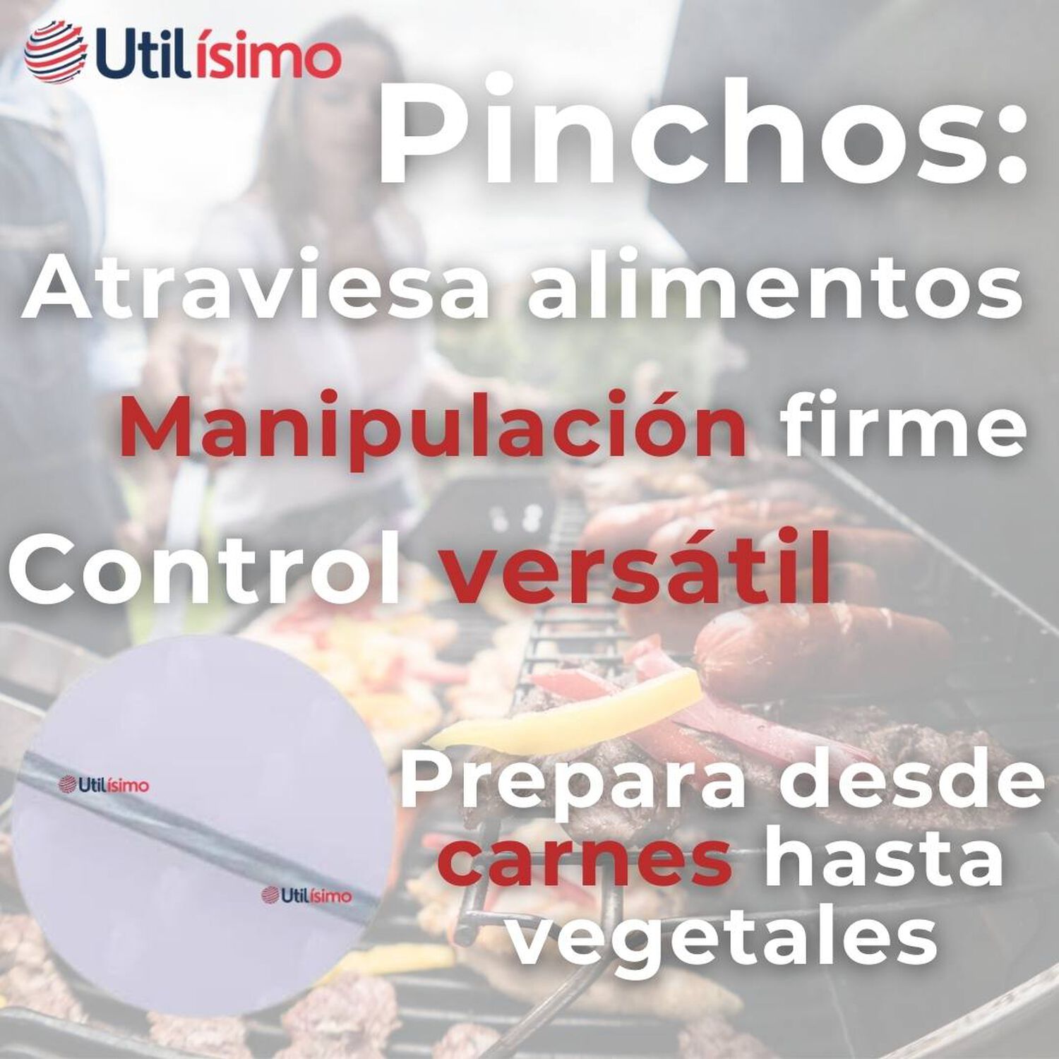 Pack 12 Pinchos De 40cm Para Anticuchos Brochetas Asados Mango De Madera image number 8.0