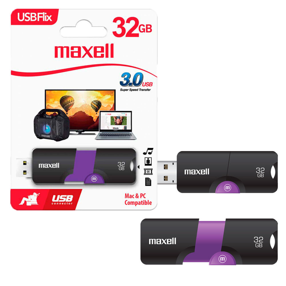 Pendrive Usb 3.0 32gb Maxell Flix Compatible Mac Y Windows image number 0.0
