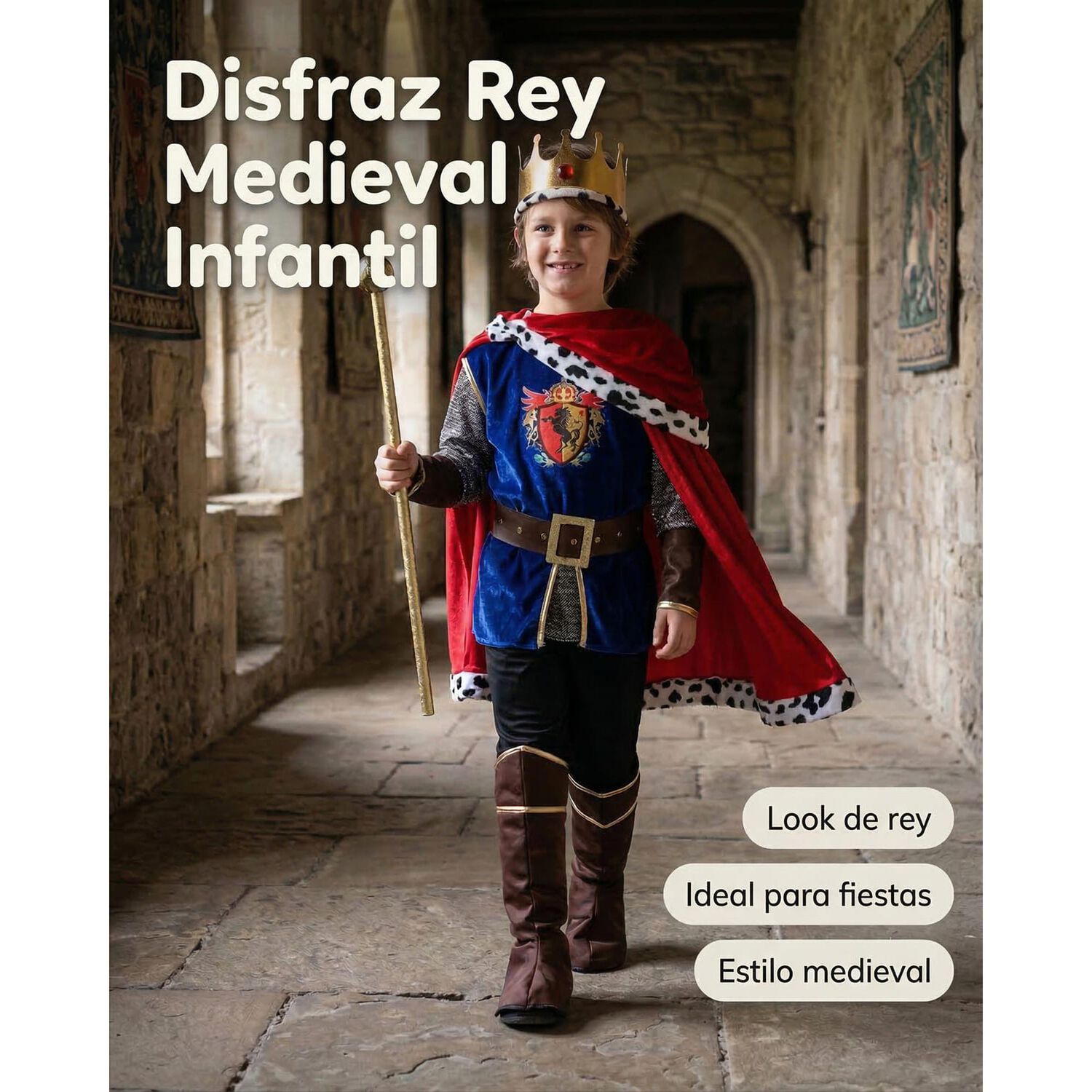Disfraz Rey Medieval Infantil image number 6.0