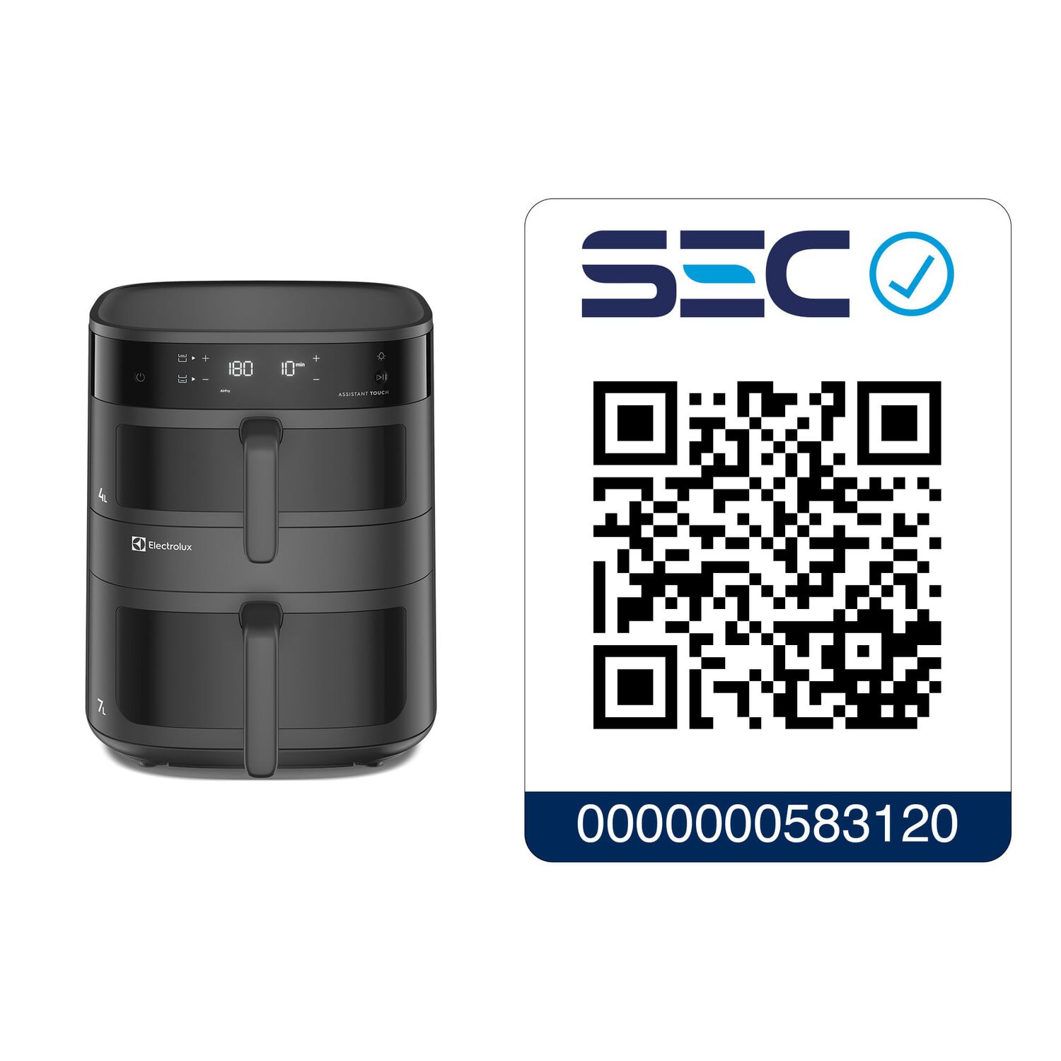 Freidora De Aire 11l Digital Dual Doble Cesta 2500w Eaf190 image number 10.0