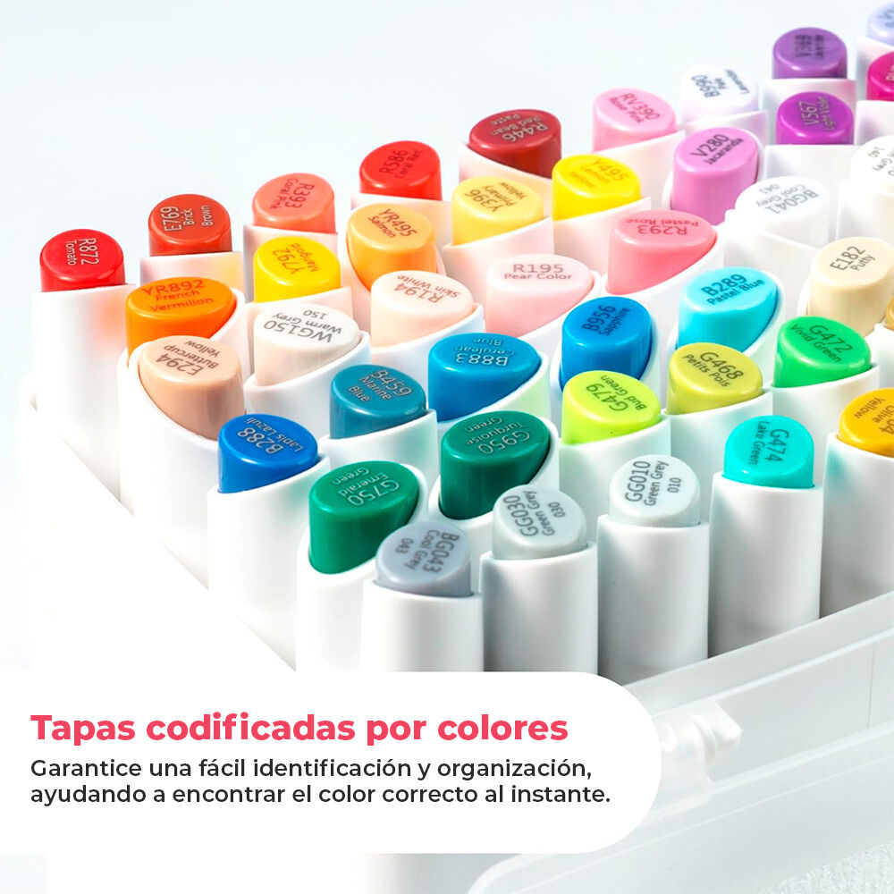 Ohuhu 60 Marcadores Base Alcohol Mini Pincel Y Biselada Fina image number 4.0