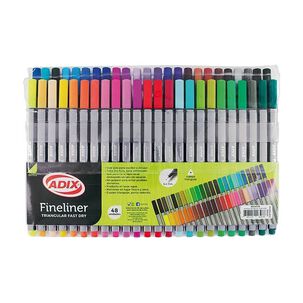 Set De 48 L&aacute;pices Fineliner Con Tinta Fast Dry Ideal Para Escritura Fina Y Dibujos