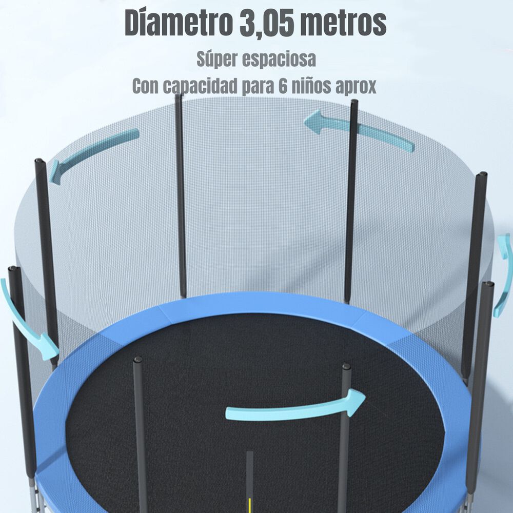 Cama Elástica Trampoline 305cm Con Escalera Lubabycas image number 6.0
