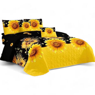 Juego De Sabanas + Cubrecama De 2 Plazas + 2 Funda De Almohada Cobertor Verano Qs-11