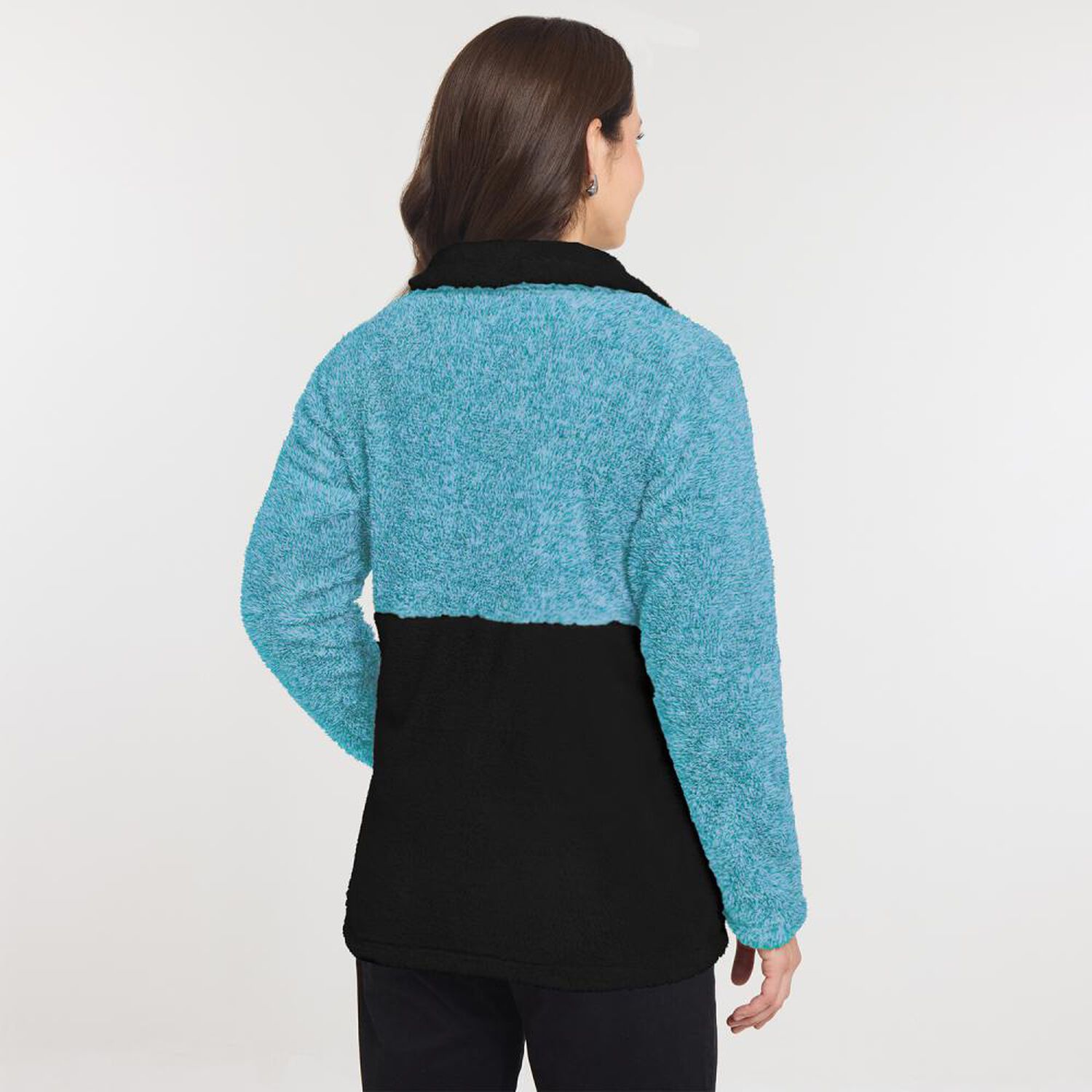 Poler&oacute;n Bicolor Fleece Regular Cuello Alto Mujer Geeps image number 1.0
