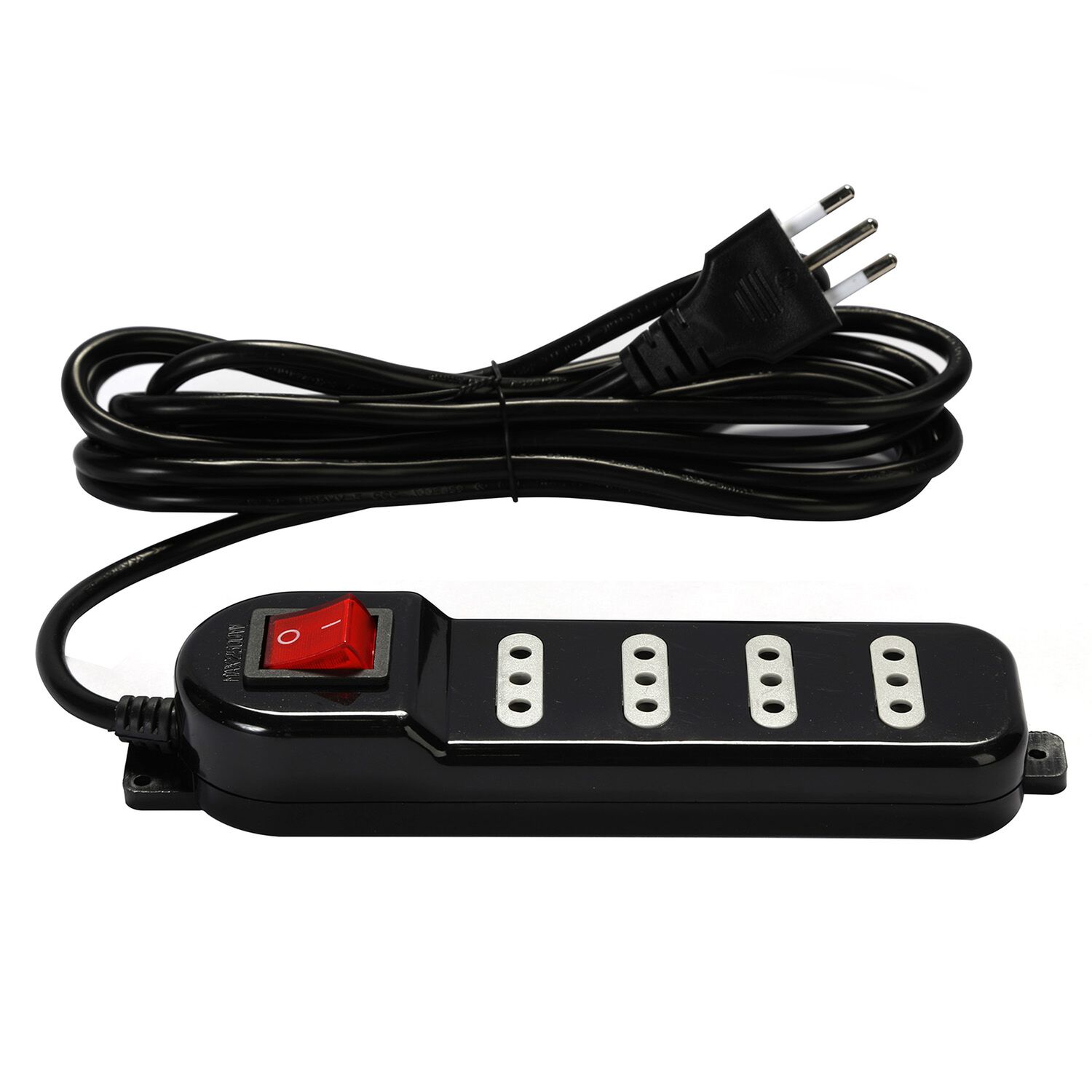 Alargador Zapatilla Con Switch 4 Posiciones 3 Metros Negro image number 0.0