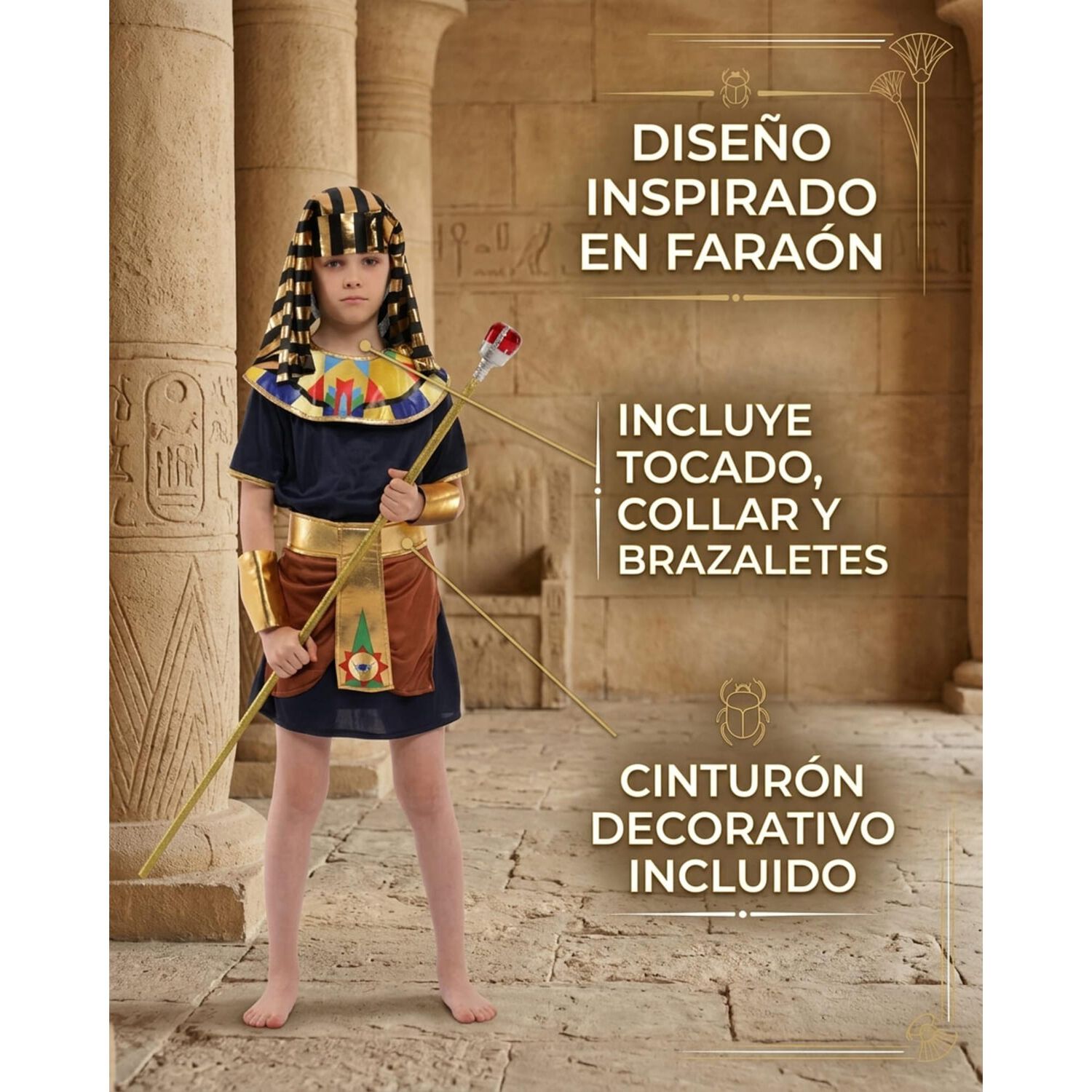 Disfraz Faraon Egipcio Infantil image number 1.0