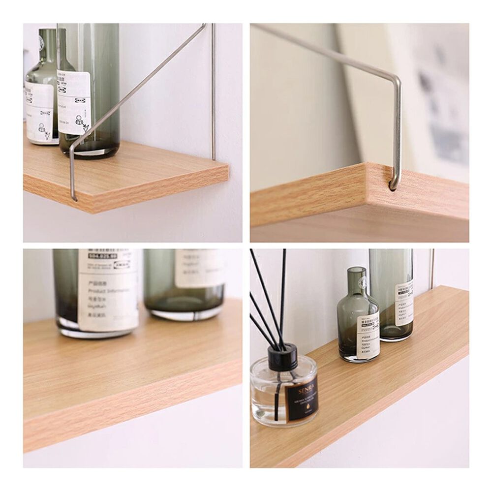 Estantes Flotantes De Madera Para Dormitorio Cocina Baño 4pcs image number 2.0