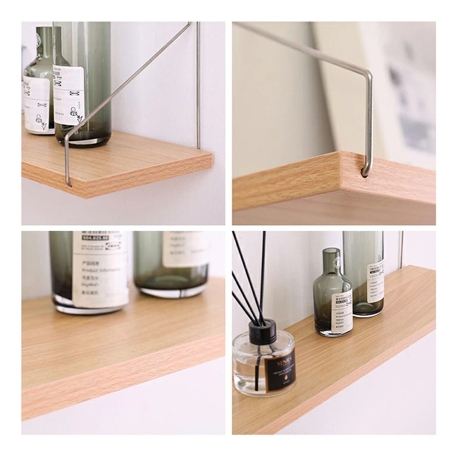 Estantes Flotantes De Madera Para Dormitorio Cocina Ba&ntilde;o 4pcs image number 2.0