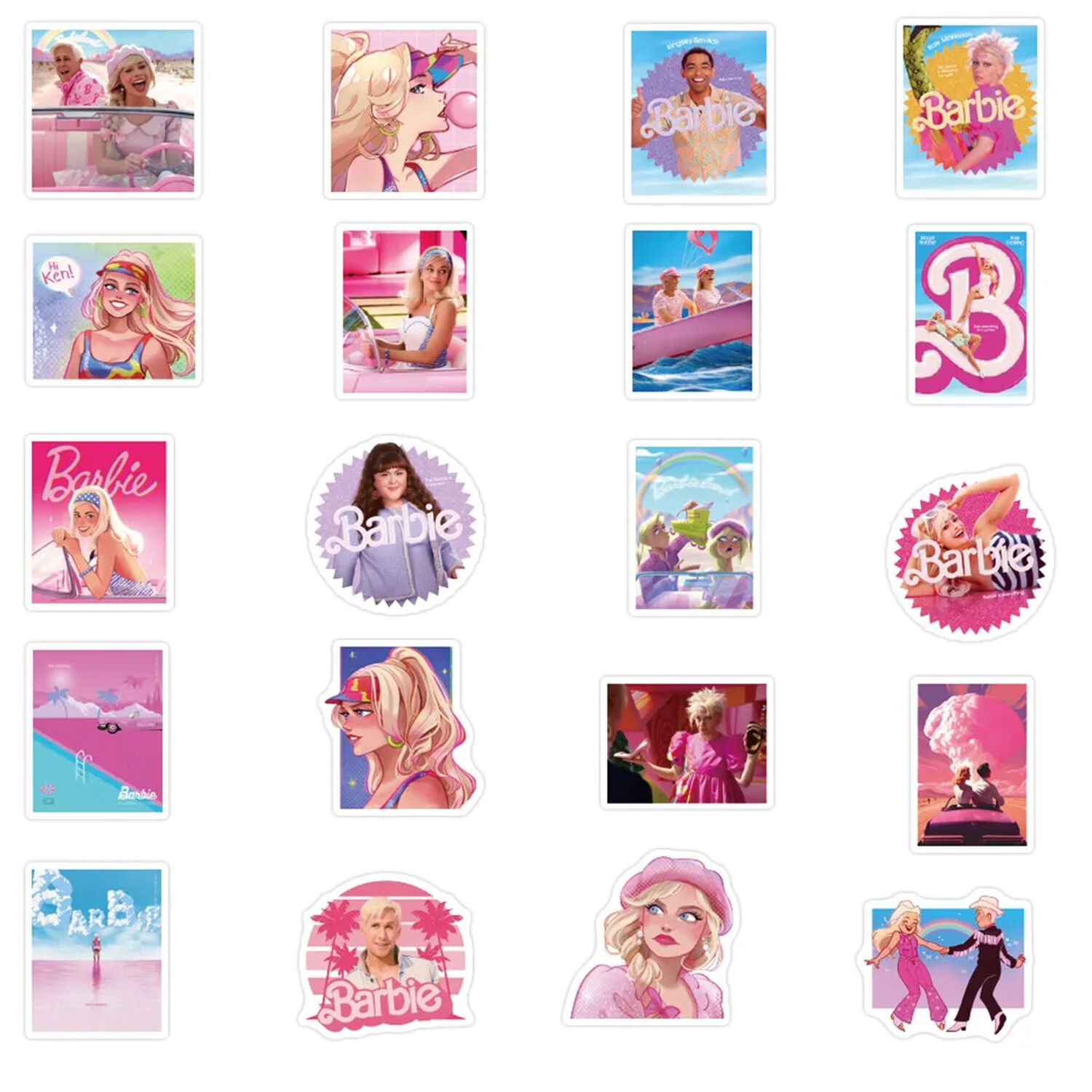 Stickers Adhesivos De Barbie Pelicula (50 Unidades) image number 1.0