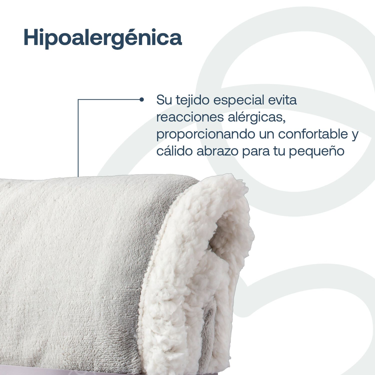 Manta Sherpa Bebe Hipoalerg&eacute;nica 91*127 Cm Gris Bebesit image number 2.0
