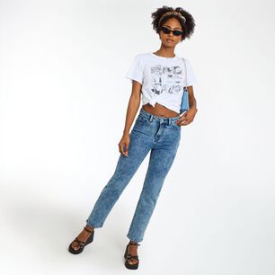 Polera Estampada Manga Corta Cuello Redondo Mujer Rolly Go