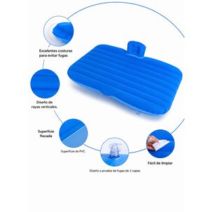 Colch&oacute;n Para Auto Inflable + Compresor 12v Y 2 Almohadas