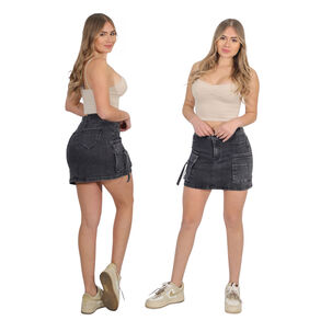 Falda Jeans Con Short Mujer Cargo