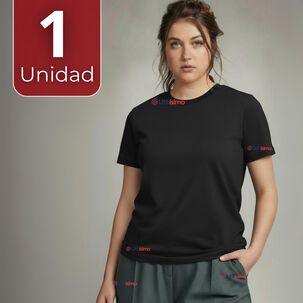 Polera Mujer 100% Algodon Manga Corta Basico Camiseta Negro