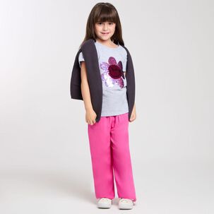 Polera Manga Corta Cuello Redondo Niña Topsis