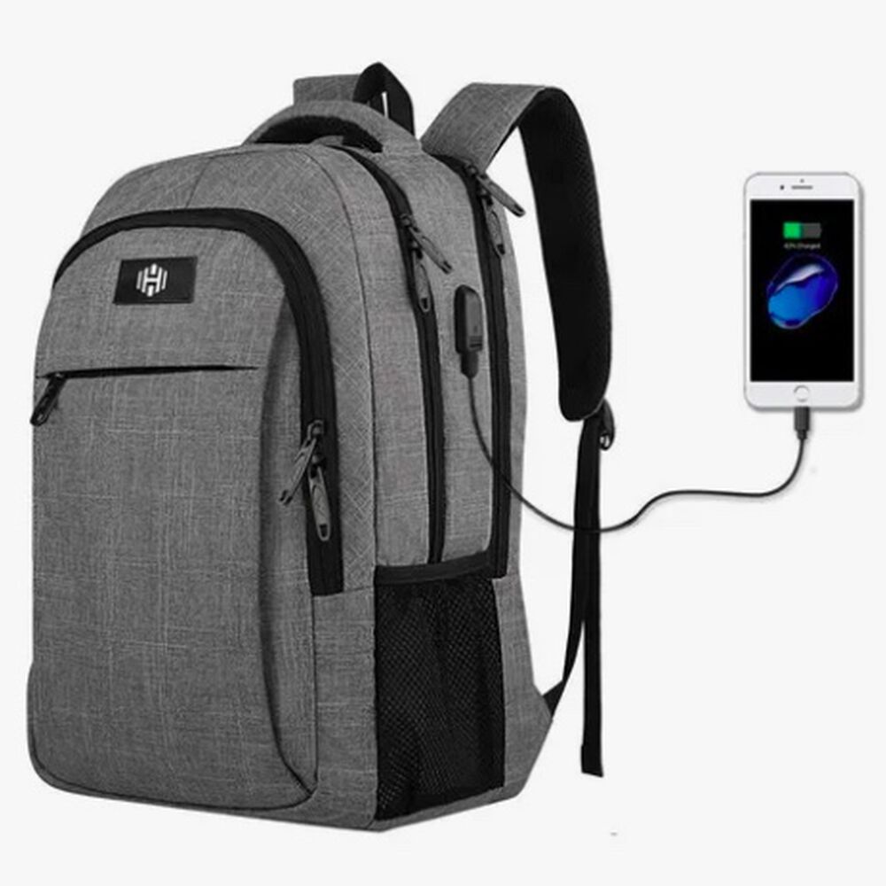 Mochila Notebook Antirrobo Gris image number 0.0