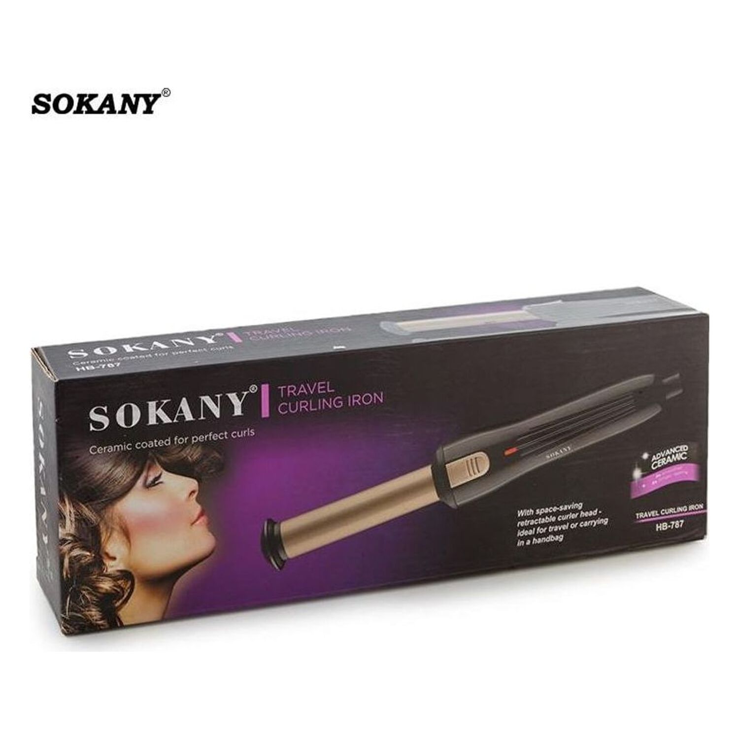 Rizador De Pelo Cer&aacute;mico Sokany Port&aacute;til Retr&aacute;ctil Con Cable 360 image number 5.0