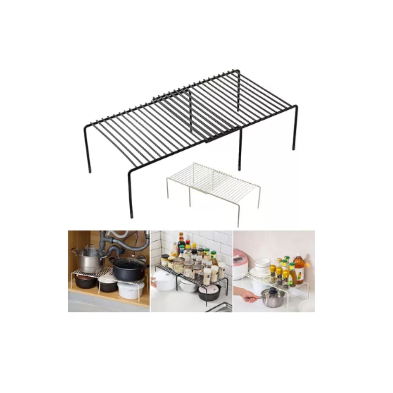 Repisa Extensible De Hierro Apilable Organizador Rack Cocina image number 1.0