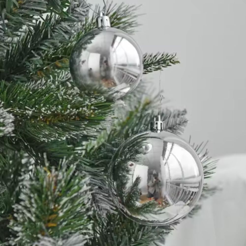 10 Esferas Bambalinas 6cm Navideña Plateado Hogar Decoración image number 2.0